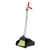 Ergo Dustpan With Broom, 12w x 33h, Metal with Vinyl Coated Handle, Red/Silver [SKU: UNGEDPBR]