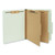Six-Section Pressboard Classification Folders, 2" Expansion, 2 Dividers, 6 Fasteners, Letter Size, Gray-Green, 10/Box [SKU: UNV10273]