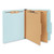 Six-Section Pressboard Classification Folders, 2.5" Expansion, 2 Dividers, 6 Fasteners, Letter Size, Light Blue, 20/Box [SKU: UNV10405]