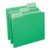 Deluxe Colored Top Tab File Folders, 1/3-Cut Tabs: Assorted, Letter Size, Green/Light Green, 100/Box [SKU: UNV10502]