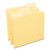 Deluxe Colored Top Tab File Folders, 1/3-Cut Tabs: Assorted, Letter Size, Yellow/Light Yellow, 100/Box [SKU: UNV10504]