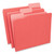 Interior File Folders, 1/3-Cut Tabs: Assorted, Letter Size, 11-pt Stock, Red, 100/Box [SKU: UNV12303]