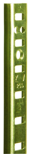 Knape & Vogt 255 PK255 BR 72 Shelf Standard, 500 lb, 23 ga Thick Material, 5/8 in W, 72 in H, Steel, Brass [SKU: ORG6056394]