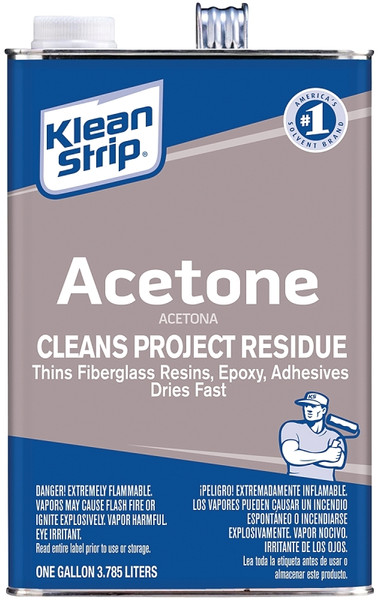 Klean Strip GAC18 Acetone Thinner, Liquid, Characteristic Ketone, Sweet Pungent, Clear, 1 gal, Can [SKU: ORG8977001]