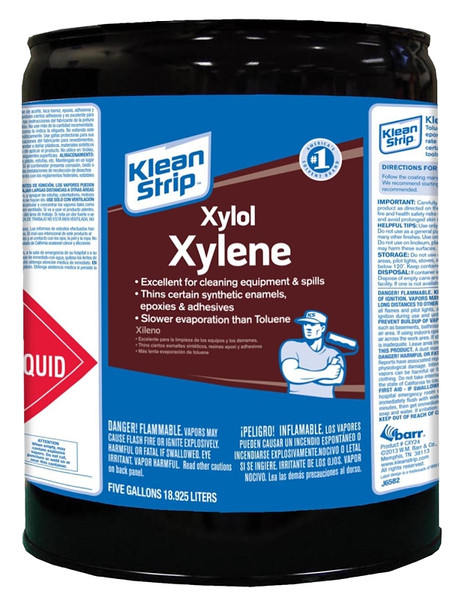 Klean Strip CXY24 Xylol Xylene, Liquid, Sweet, Pungent Aromatic Hydrocarbon, 5 gal [SKU: ORG7386097]