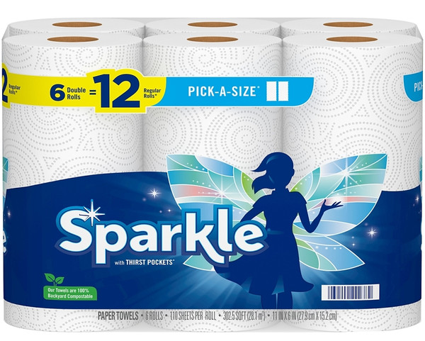 Sparkle 22130 Paper Towel, 696 in L, 11 in W, 2-Ply [SKU: ORG5155981]