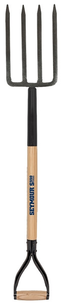 SEYMOUR S550 Forged Series 49077 Spading Fork, 8 in L Tines, 4 -Tine, Steel Tine, Hardwood Handle, 29 in L Handle [SKU: ORG4708418]