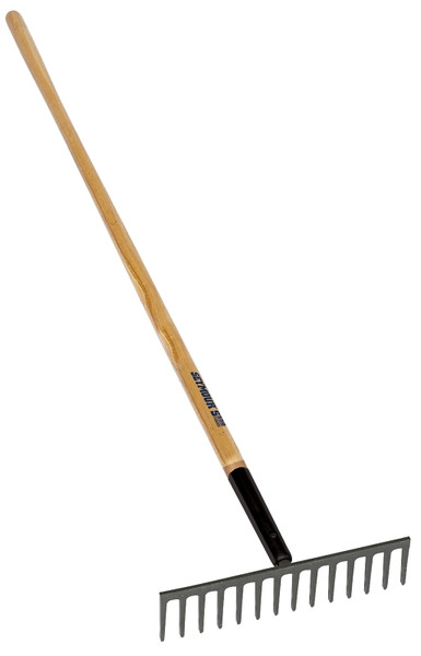 SEYMOUR S550 Series 63124 Stone Rake, 4 in L Head, 16 in W Head, 14 -Tine, Steel Tine, 66 in L Handle [SKU: ORG8446064]