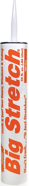 Big Stretch 10086 Acrylic Caulk, White, -30 to 250 deg F, 29 oz Cartridge [SKU: ORG3572567]