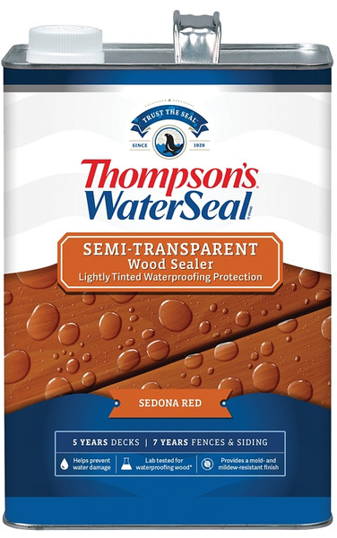 Thompson's WaterSeal TH.042831-16 Waterproofing Stain, Sequoia Red, 1 gal, Can [SKU: ORG6531081]