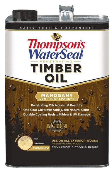 Thompson's WaterSeal TH.048851-16 Penetrating Timber Oil, Mahogany, Liquid, 1 gal, Can [SKU: ORG7229651]