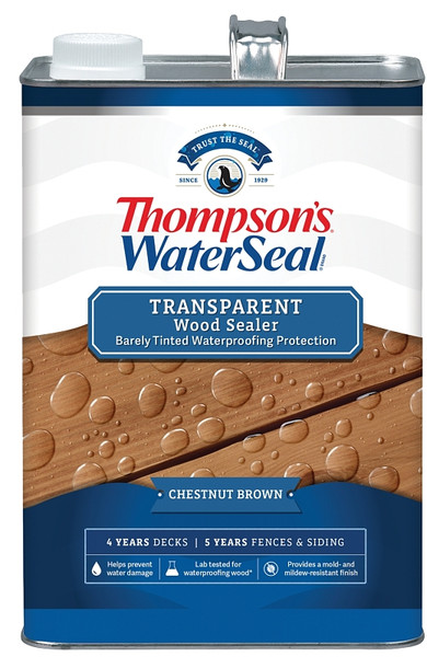 Thompson's WaterSeal TH.091301-16 Waterproofing Stain, Chestnut Brown, 1 gal, Can [SKU: ORG6530984]