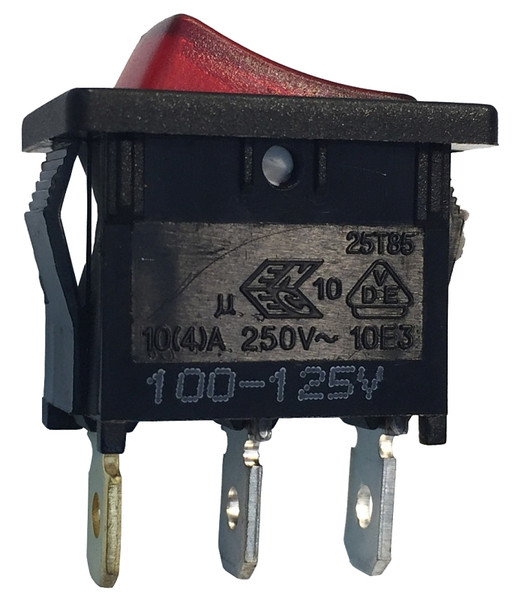 GB GSW GSW-48 Rocker Switch, 10/13 A, 125/250 V, SPST, 0.52 x 0.77 in Panel Cutout, Nylon Housing Material, Black [SKU: ORG3268448]