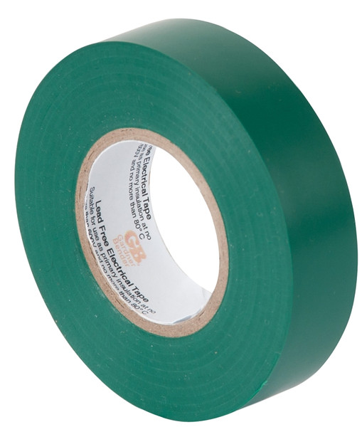 GB GTG-667P Electrical Tape, 60 ft L, 3/4 in W, PVC Backing, Green [SKU: ORG8232472]