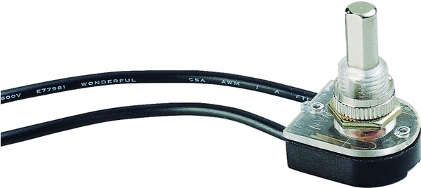 GB GSW-24 Pushbutton Switch, 1/3/6 A, 125/250 V, SPST, Lead Wire Terminal, Plastic Housing Material, Chrome [SKU: ORG6430912]