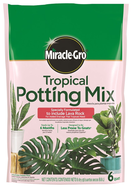 Miracle-Gro 71276430 Tropical Potting Mix, Solid, 6 qt Bag [SKU: ORG8384703]