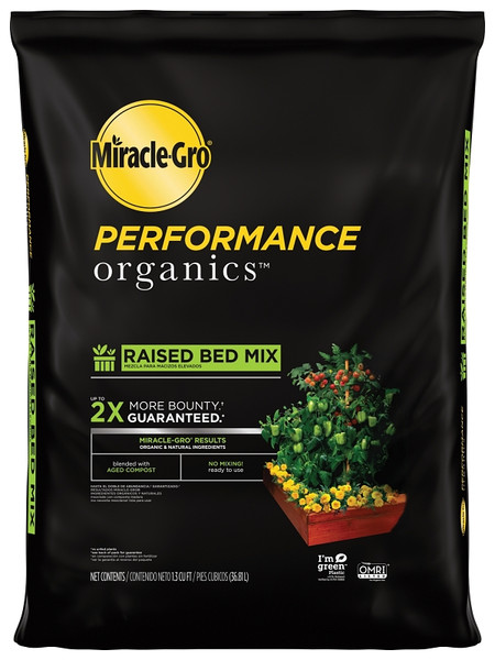 Miracle-Gro Performance Organics 43959430 Raised Bed Mix Bag, 1.3 cu-ft Coverage Area Bag [SKU: ORG5893516]