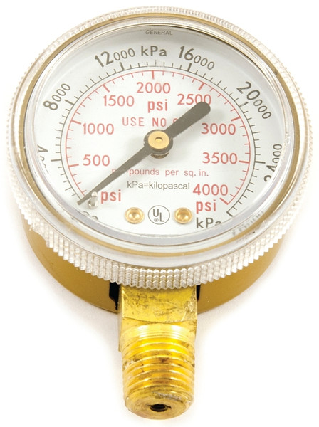 Forney 87727 Regulator Gauge, 0 to 4000 psi Pressure, 1/4 in Connection, NPT [SKU: ORG8912727]