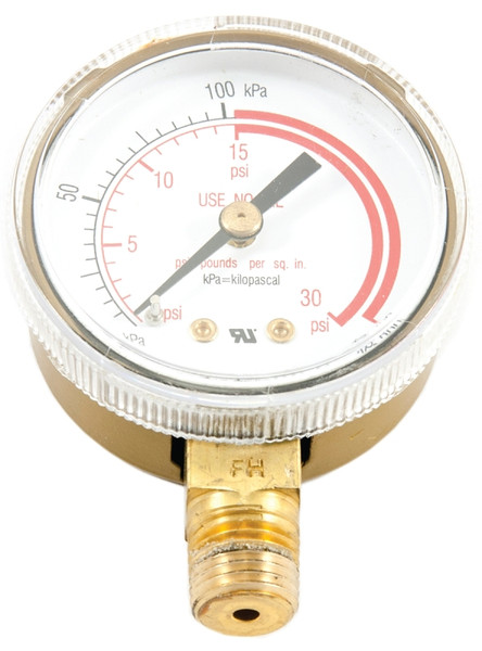 Forney 87730 Regulator Gauge, 0 to 30 psi Pressure, 1/4 in Connection, NPT [SKU: ORG8912750]