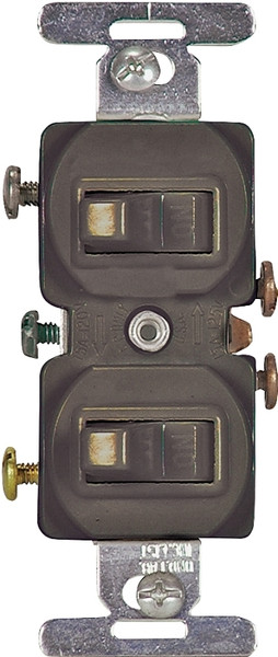 Eaton Wiring Devices 271B-BOX Combination Toggle Switch, 15 A, 120/277 V, Screw Terminal, Brown [SKU: ORG6137913]