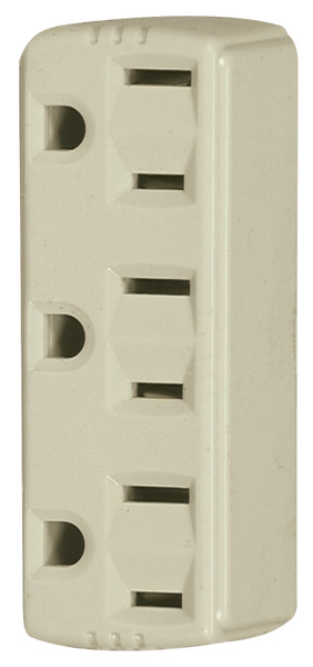Eaton Wiring Devices 1147V-BOX Outlet Adapter, 2 -Pole, 15 A, 125 V, 3 -Outlet, NEMA: NEMA 5-15R, Ivory [SKU: ORG4859468]