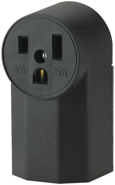 Eaton Cooper Wiring 1252 Power Receptacle, 2 -Pole, 250 V, 50 A, NEMA: NEMA 6-50R, Black [SKU: ORG6877559]