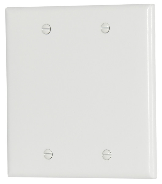 Eaton Cooper Wiring 2137W-BOX Wallplate, 4-1/2 in L, 4.56 in W, 0.08 in Thick, 2 -Gang, Thermoset, White [SKU: ORG6744148]