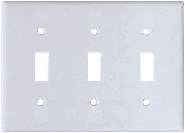 Eaton Wiring Devices 2141W-BOX Wallplate, 4-1/2 in L, 6-3/8 in W, 3 -Gang, Thermoset, White, High-Gloss [SKU: ORG6326847]