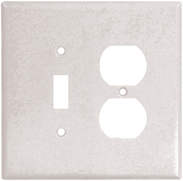 Eaton Wiring Devices 2148W-BOX Combination Wallplate, 4-1/2 in L, 4-9/16 in W, 2 -Gang, Thermoset, White [SKU: ORG6862056]