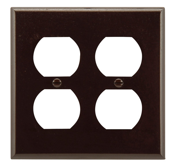 Eaton Wiring Devices 2150B-BOX Receptacle Wallplate, 4-1/2 in L, 4-9/16 in W, 2 -Gang, Thermoset, Brown [SKU: ORG4246682]