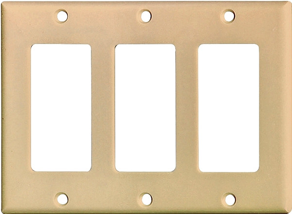 Eaton Cooper Wiring 2163 2163V-BOX Wallplate, 4-1/2 in L, 6.37 in W, 3 -Gang, Thermoset, Ivory, High-Gloss [SKU: ORG6730188]