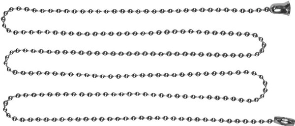 Eaton Wiring Devices BP331NP Ball Chain with End Bell and Connector, #6 Chain, 3 ft L Chain, Steel, Nickel [SKU: ORG1128487]