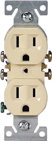 Eaton Wiring Devices 270V/10 Duplex Receptacle, 2 -Pole, 15 A, 125 V, Push-in, Side Wiring, NEMA: 5-15R, Ivory [SKU: ORG7764327]