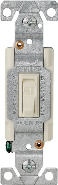 Eaton Wiring Devices 1301-7V10 Toggle Switch, 15 A, 120 V, Polycarbonate Housing Material, Ivory [SKU: ORG2193779]