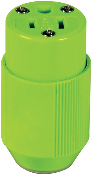 Eaton Wiring Devices BP3487-4GN Electrical Connector, 2 -Pole, 15 A, 125 V, NEMA: NEMA 5-15R, Fluorescent Green [SKU: ORG1128479]