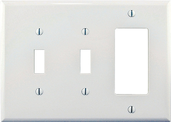 Eaton Wiring Devices PJ226W Combination Wallplate, 4-7/8 in L, 6-3/4 in W, 3 -Gang, Polycarbonate, White [SKU: ORG6748404]