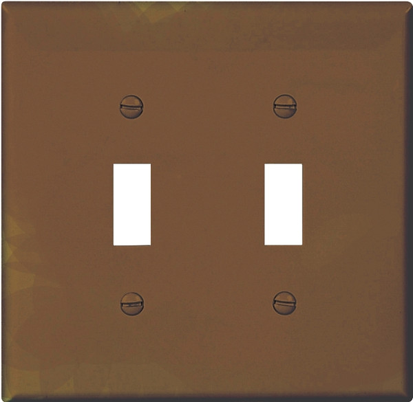 Eaton Wiring Devices PJ2B Wallplate, 4-7/8 in L, 4.94 in W, 2 -Gang, Polycarbonate, Brown, High-Gloss [SKU: ORG8013732]