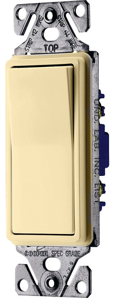 Eaton Wiring Devices 7500 C7503V-SP Rocker Switch, 15 A, 120/277 V, 3-Way, Lead Wire Terminal, Ivory [SKU: ORG8384646]