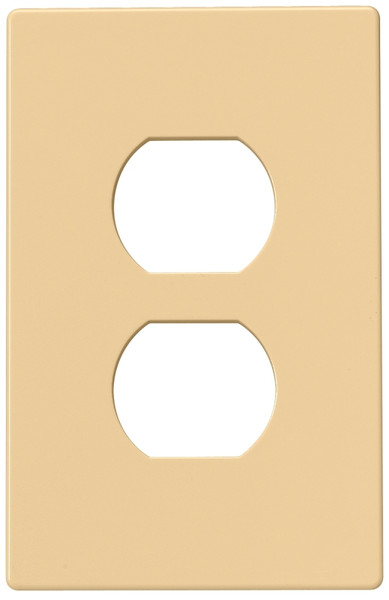 Eaton Wiring Devices PJS8V Wallplate, 4-1/2 in L, 2-3/4 in W, 1 -Gang, Polycarbonate, Ivory, High-Gloss [SKU: ORG7687759]