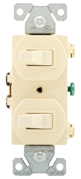 Eaton Wiring Devices 271LA Combination Toggle Switch, 15 A, 120/277 V, Screw Terminal, Steel Housing Material [SKU: ORG7193675]
