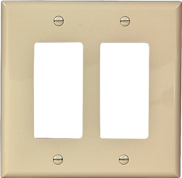 Eaton Wiring Devices PJ262V Wallplate, 4-1/2 in L, 4.56 in W, 2 -Gang, Polycarbonate, Ivory, High-Gloss [SKU: ORG6088595]