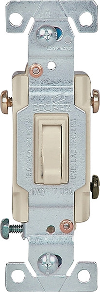 Eaton Wiring Devices 1303-7V-BOX Toggle Switch, 15 A, 120 V, Polycarbonate Housing Material, Ivory [SKU: ORG4582425]