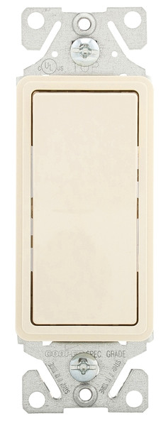 Eaton Wiring Devices 7500 7501LA-BOX Rocker Switch, 15 A, 120/277 V, SPST, Lead Wire Terminal, Light Almond [SKU: ORG9651019]