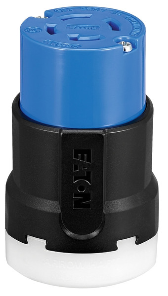 Arrow Hart AHCL1530C Ultra-Grip Locking Connector, 3 -Pole, 30 A, 250 VAC, NEMA: NEMA L15-30, Black/Blue [SKU: ORG7399652]