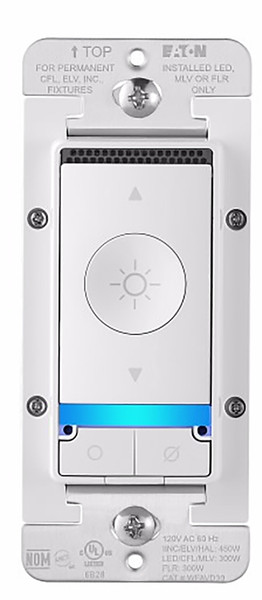 EATON WFAVD30-W-BX-L Smart Voice Dimmer Switch, 1 -Pole, 3 -Way, 120 VAC, 60 Hz, Wi-Fi, White [SKU: ORG4244695]