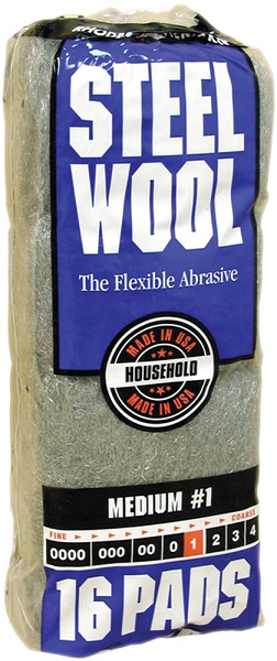 Homax 106604-06 Steel Wool, #1 Grit, Medium, Gray [SKU: ORG0371476]