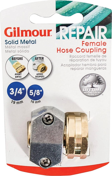 Gilmour 801014-1001 Hose Mender Coupler, Female, Zinc [SKU: ORG7231863]