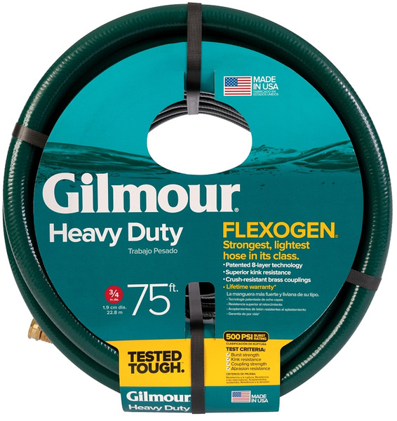 Gilmour 834751-1001 Flexogen Garden Hose, 75 ft L, Metal [SKU: ORG6536254]