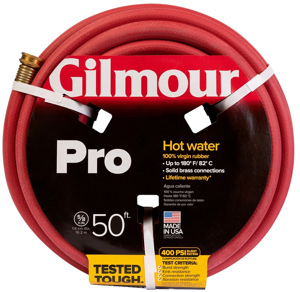 GILMOUR MFG 886501-1001/81855 Commercial Hose, 50 ft L, Rubber, Red [SKU: ORG5142856]