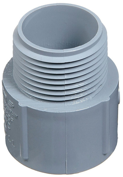 Carlon E943GR-CTN Terminal Adapter, 1-1/4 in MPT x Socket, 1.97 in Dia, 1.98 in L, PVC, Gray [SKU: ORG6559413]